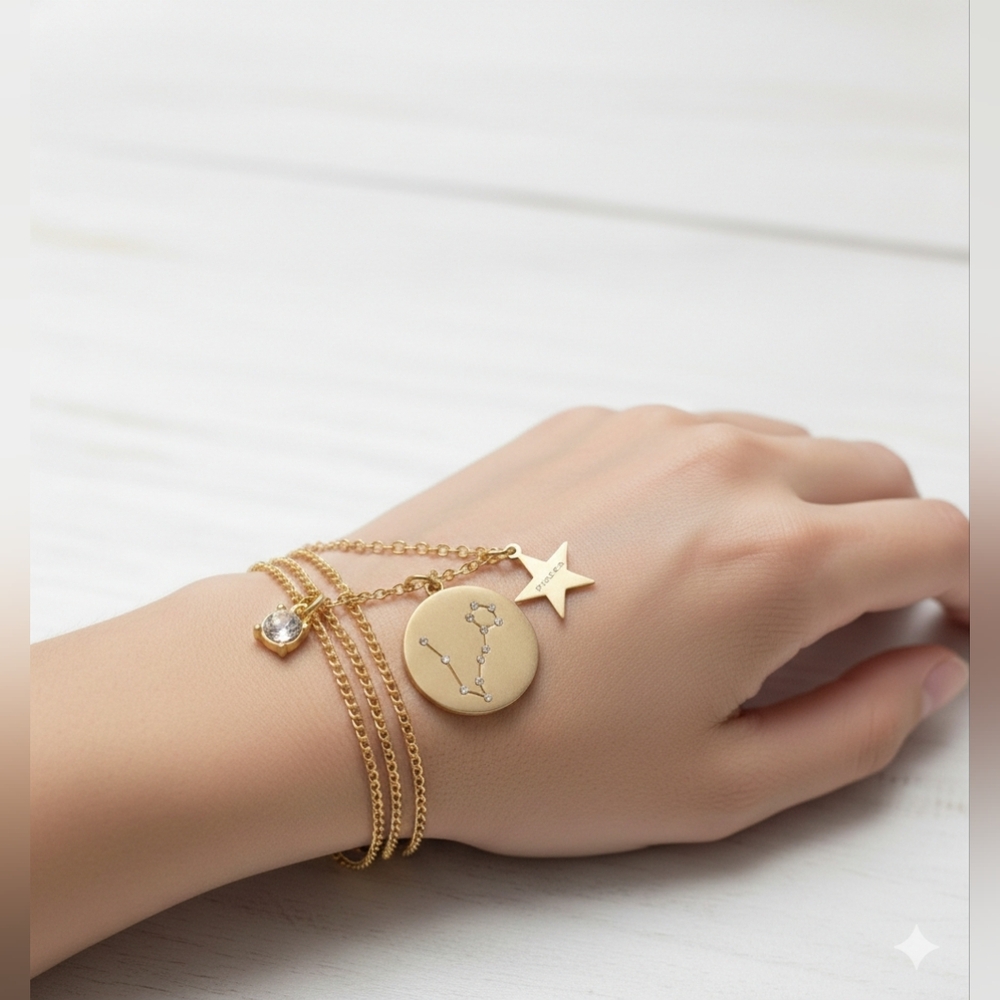 New APT. 9| 3 Pc Dangle  PISCES  Zodiac Dangle Charm